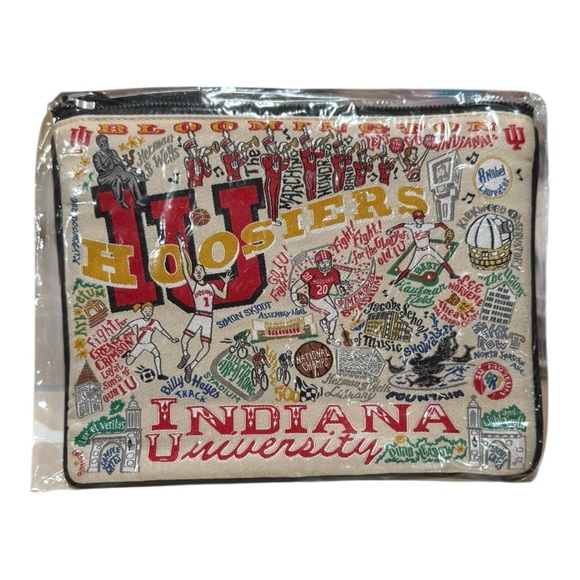 Catstudio Collegiate Indiana University Hoosiers Zipper Pouch Travel Bag NWT Yel - Picture 7 of 8
